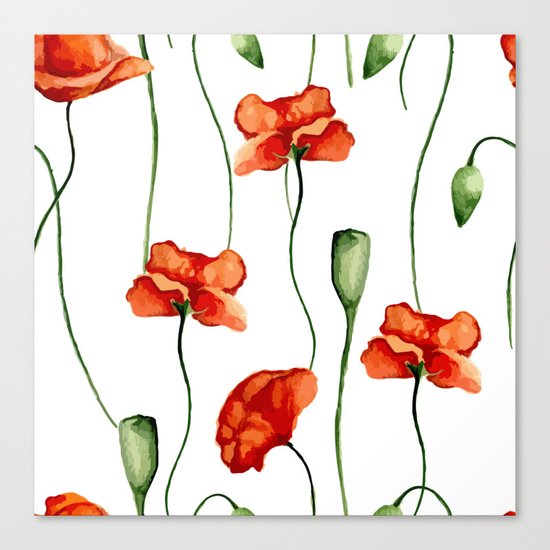 Poppies pattern Canvas Print