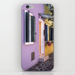 Colourful Purple Houses Burano Venice Italy iPhone Skin