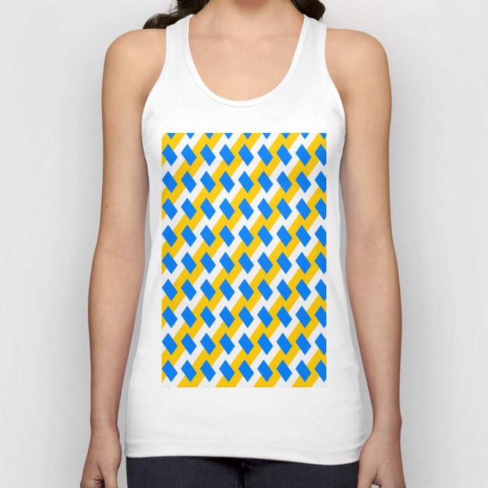 Patterns Abstract Blue Yellow White Tank Top