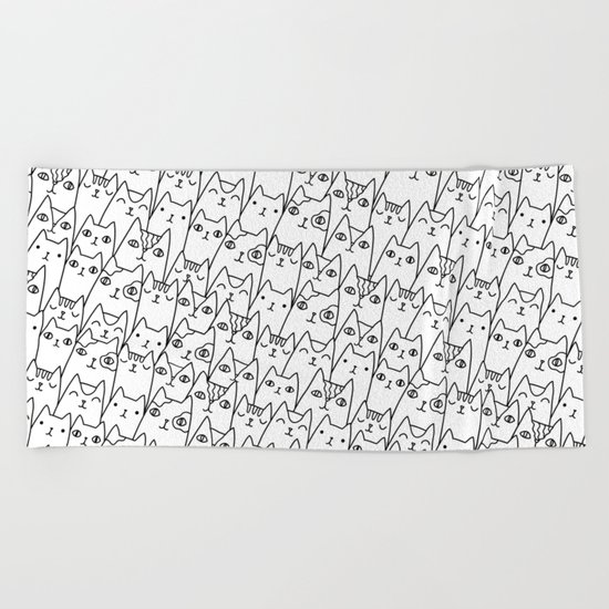 Doodle Cats family Beach Towel
