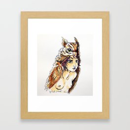 Owl Girl Framed Art Print