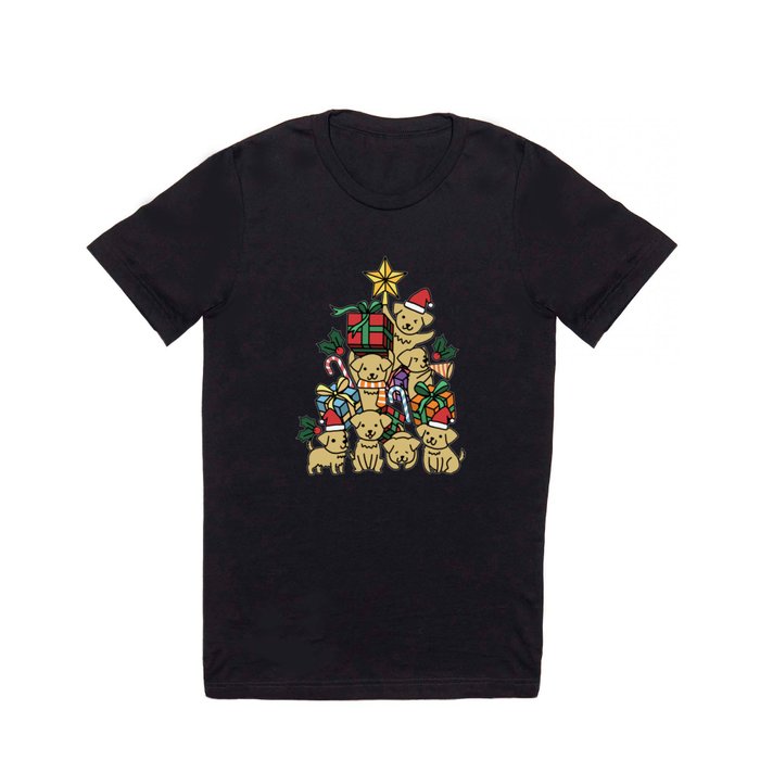 Christmas Tree Golden Retriever T Shirt
