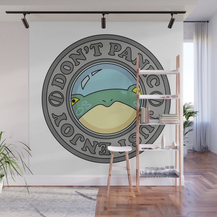 Frog in Porthole "Don't Panic Just Enjoy" Wall Mural