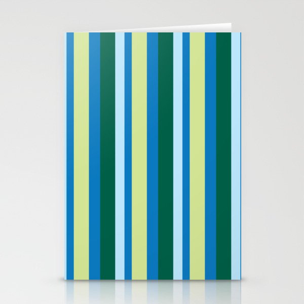 green blue stripe Stationery Cards