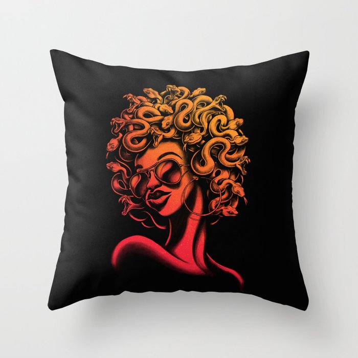 Funky Medusa II Throw Pillow