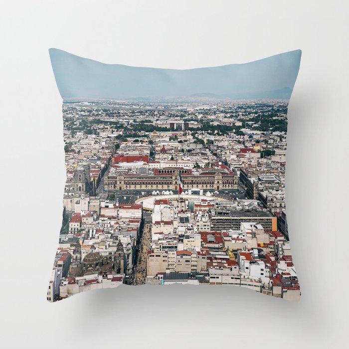 Mexico Photography - Mexico City Seen From Above Throw Pillow