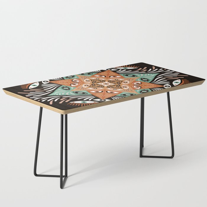 Optical Madala – Mint & Mahogany Coffee Table