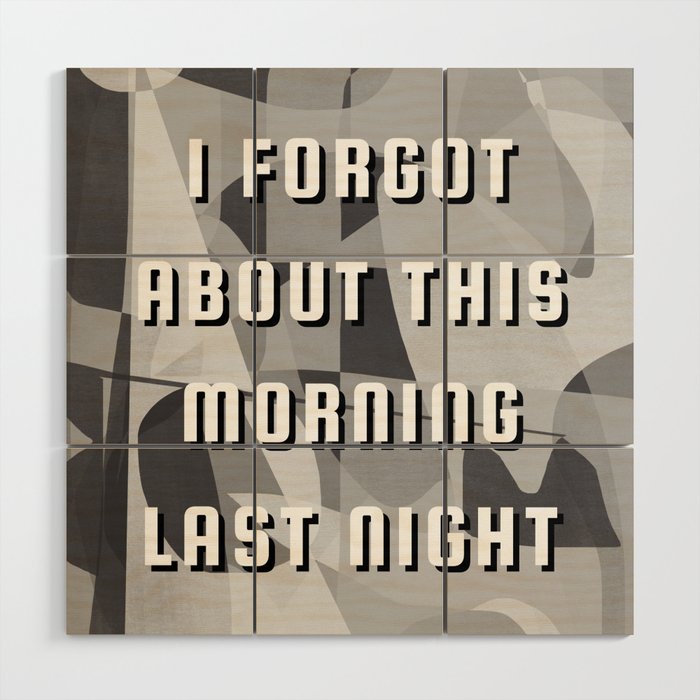 Morning and night fun typography Wood Wall Art