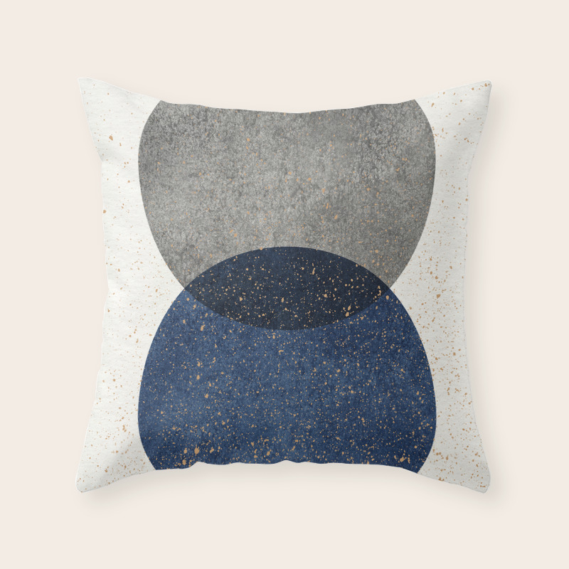 blue circle pillow