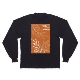 Terracotta Leaves Pattern Long Sleeve T-shirt