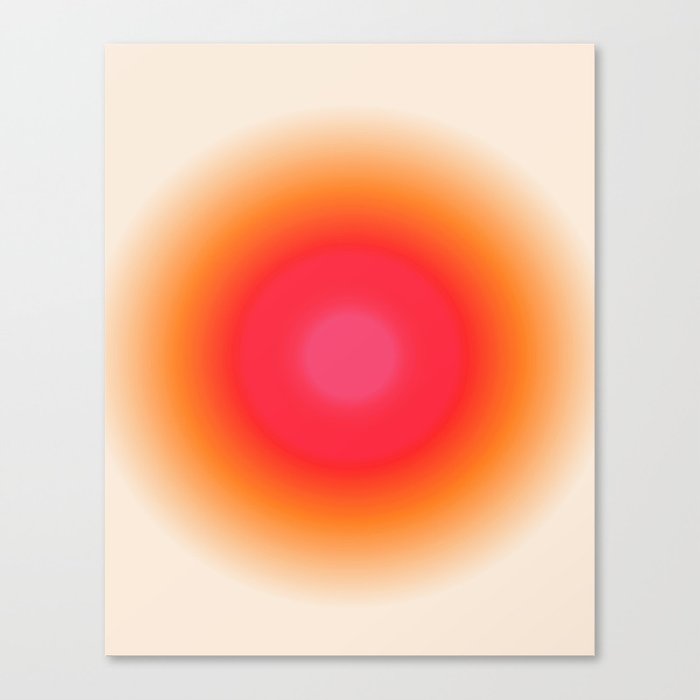 Orange Glow Gradient Aura Canvas Print