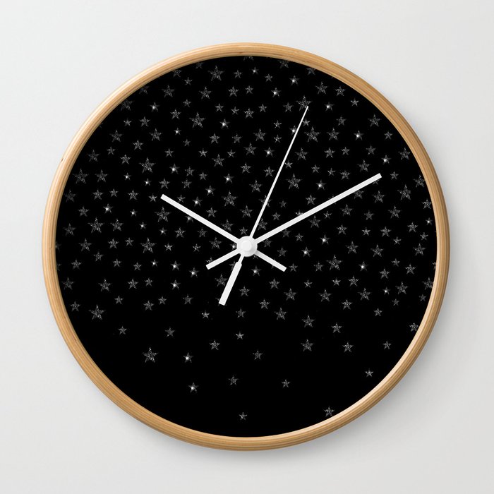 Black Stars Wall Clock