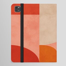 geometry shape mid century organic blush curry teal iPad Folio Case