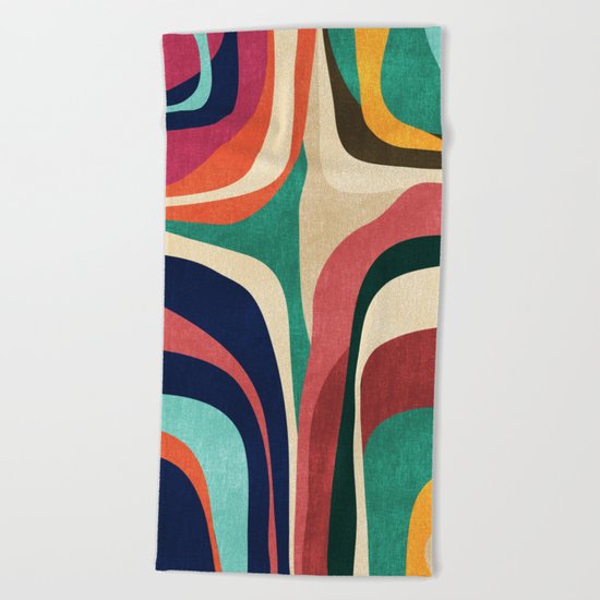 Impossible contour map Beach Towel