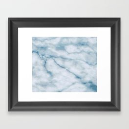 Light blue marble texture Framed Art Print