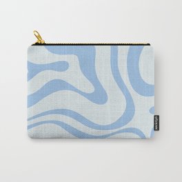 Soft Liquid Swirl Abstract Pattern Square in Powder Blue Carry-All Pouch