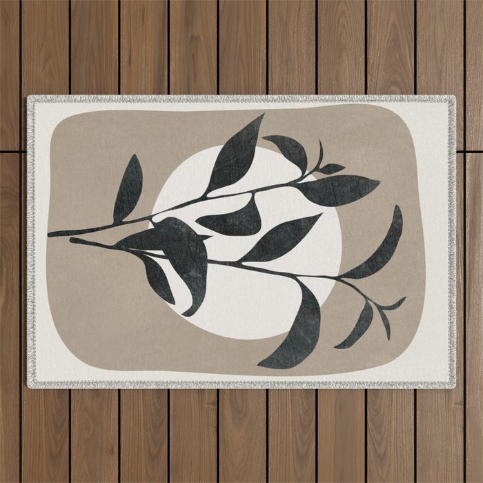 Abstract Minimal Plant Outdoor Rug