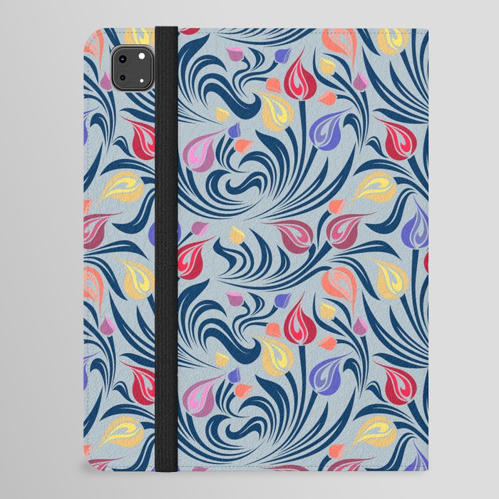 Colorful Tulip Pattern iPad Folio Case