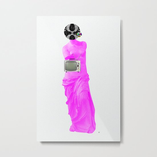 Statue Life TV · Pink Metal Print