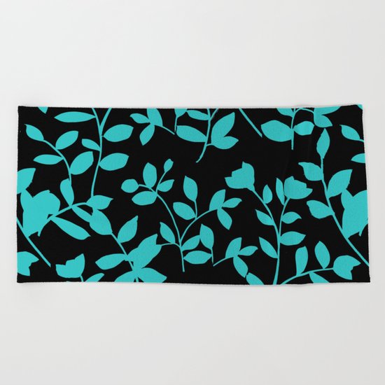 black and blue Beach Towel