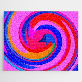 PINK BLUE AND MAGENTA SWIRL. Jigsaw Puzzle