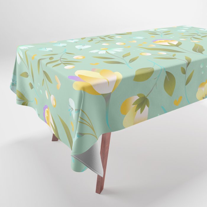 Colourscape Summer Floral Pattern Nebula Tablecloth