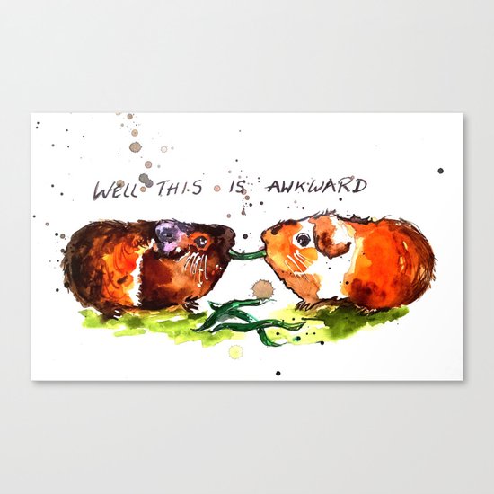 Guinea Pigs Feeling Awkward Canvas Print
