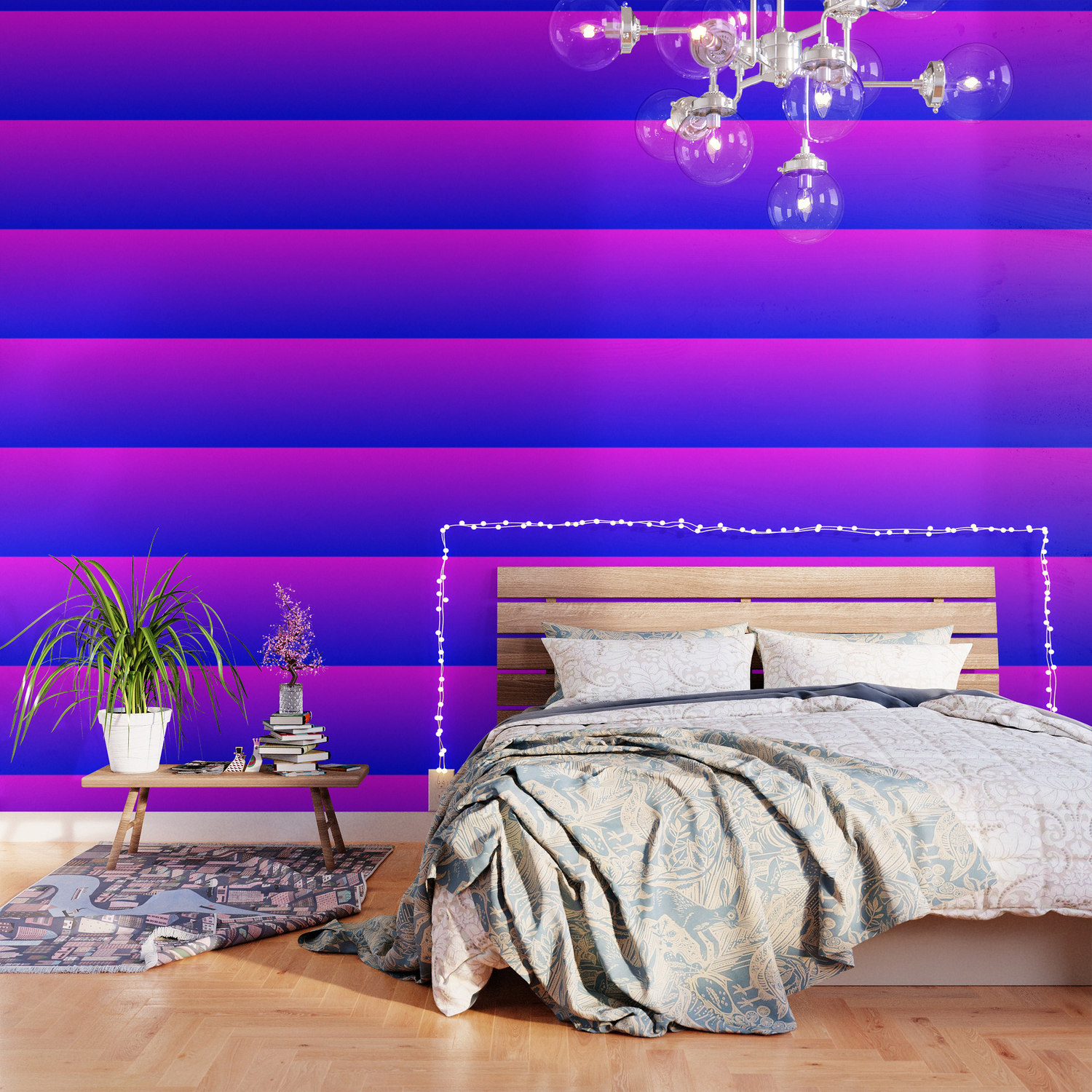Pink Purple Blue Ombre Flames Wallpaper By Anjchang Society6
