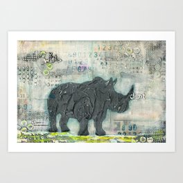 Majestic Series: Rhino on a roll Art Print