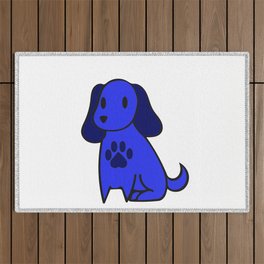 The Blue Dog With Paw Print Outdoor Rug