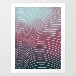 Watercolour purple ocean waves Art Print