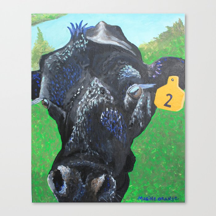 John Henry The Bull Colorful Cow Painting Canvas Print By