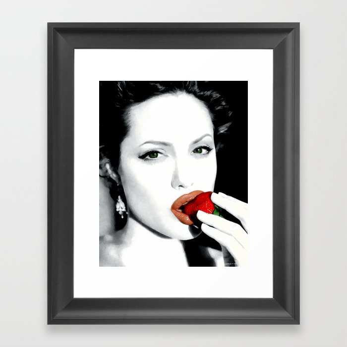 Angelina Jolie Portrait Framed Art Print