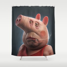 Real Life Peppa Shower Curtain
