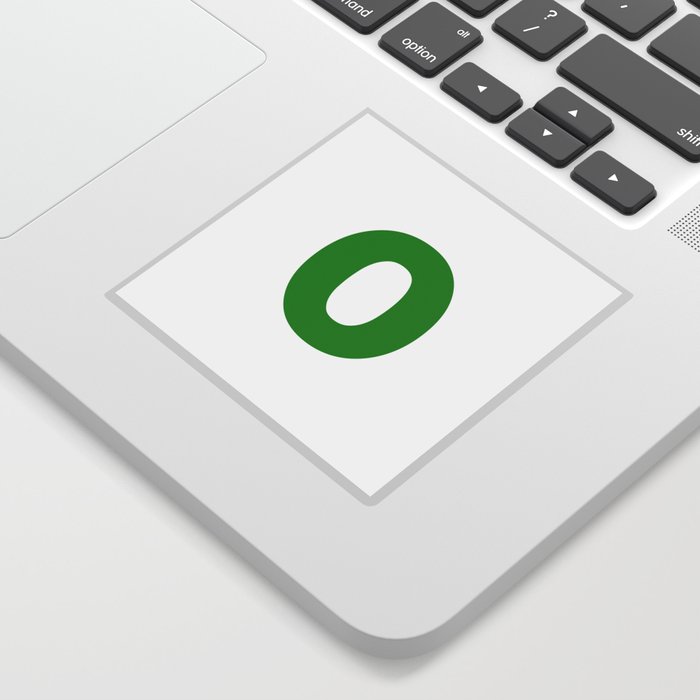 letter O (Green & White) Sticker