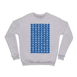 Trendy Royal Blue and White Chevron Pattern Crewneck Sweatshirt