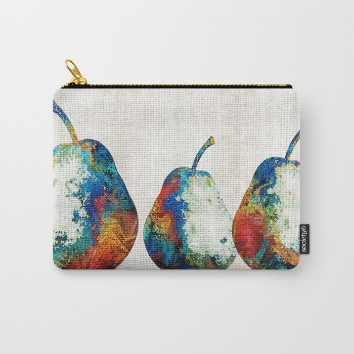 Colorful Pear Art - Three Pears - By Sharon Cummings Carry-All Pouch