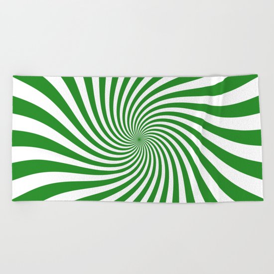 Swirl (Forest Green/White) Beach Towel