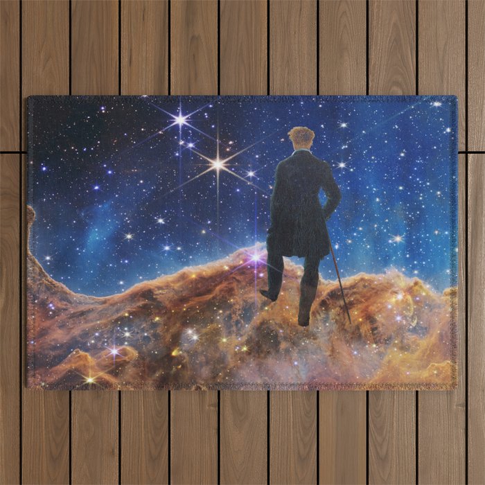 Wanderer above a Sea of Stars Outdoor Rug
