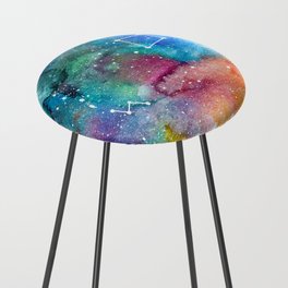 Watercolor nebula Counter Stool