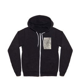 Providence USA. Black and White City Map Zip Hoodie