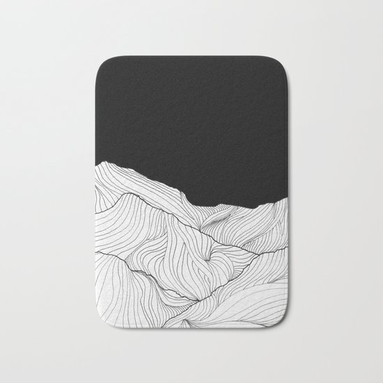 Lines in the mountains - b&w Bath Mat