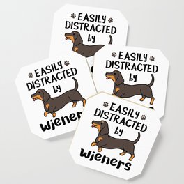 Dachshund Dog Easily Distracted By Wieners Coaster
