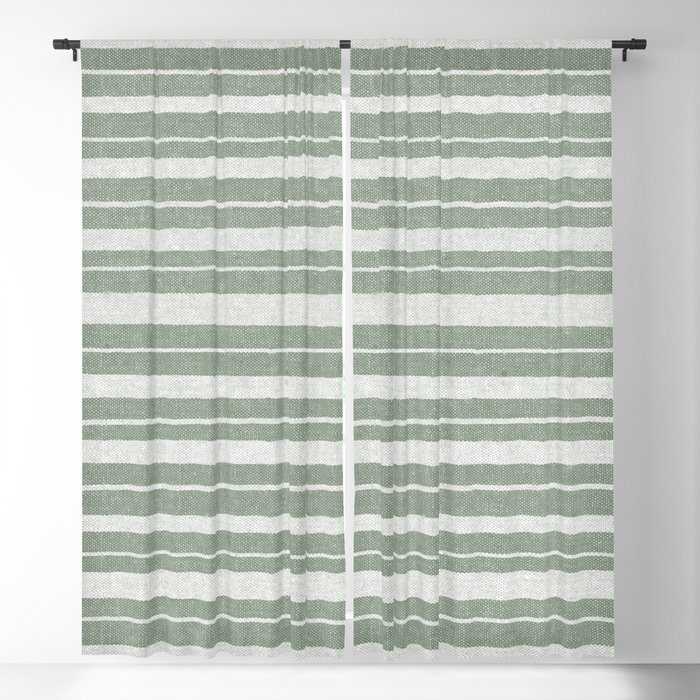 sydney stripes irregular - sage Blackout Curtain