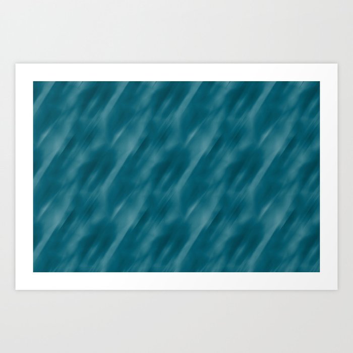 Tropical Dark Teal Inspired by Sherwin Williams 2020 Trending Color Oceanside SW6496 Abstract Blend Motion Blur Art Print