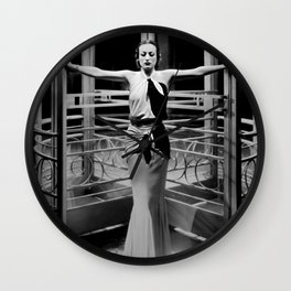 Joan Crawford, Hollywood Starlet Grand Hotel black and white photograph / art photography Wall Clock