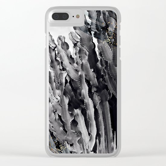 Cactus white & black Clear iPhone Case