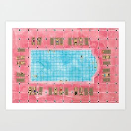 Pink pool Art Print
