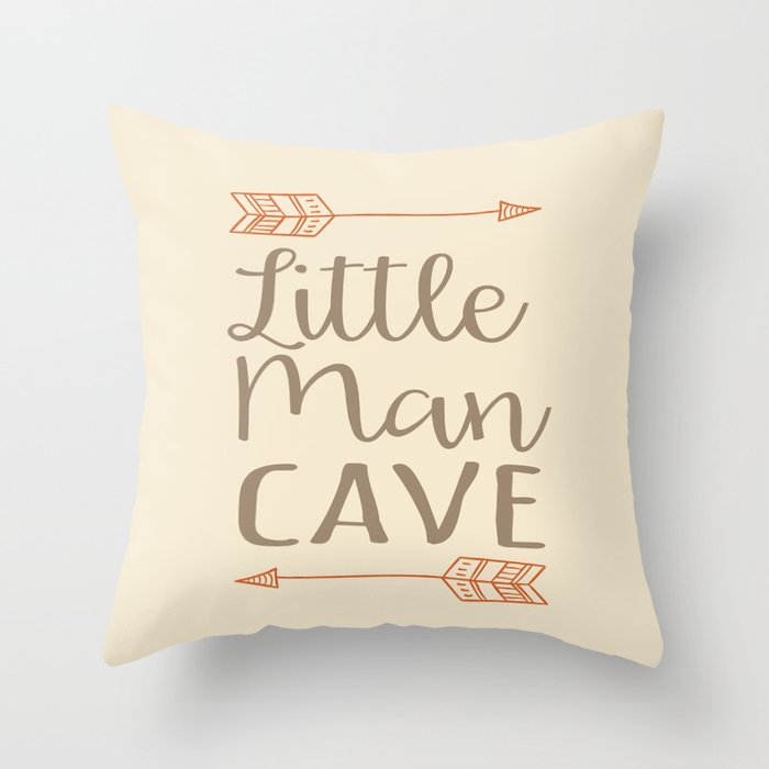 Little Man Cave Throw Pillow