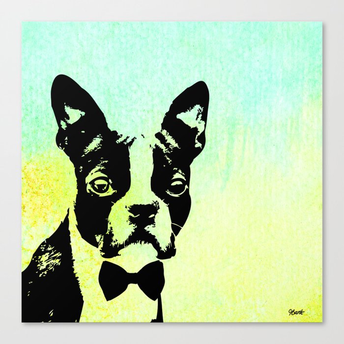 Boston Terrier in a Bow Tie Canvas Print